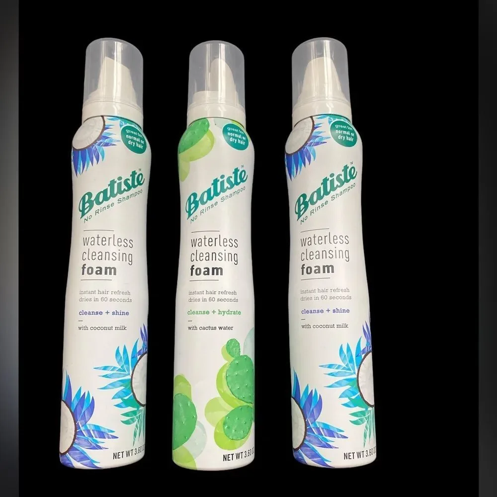 Batiste LOT OF 3 / No Rinse Shampoo Foam Dry Shampoo Coconut Milk NEW